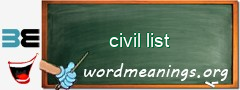 WordMeaning blackboard for civil list